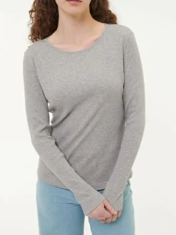 Langarmshirt aus Bio Baumwolle/Wolle, 04 grau melange, 38, GOTS