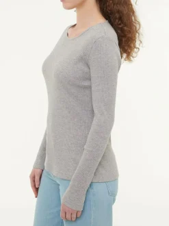 Langarmshirt aus Bio Baumwolle/Wolle, 04 grau melange, 38, GOTS