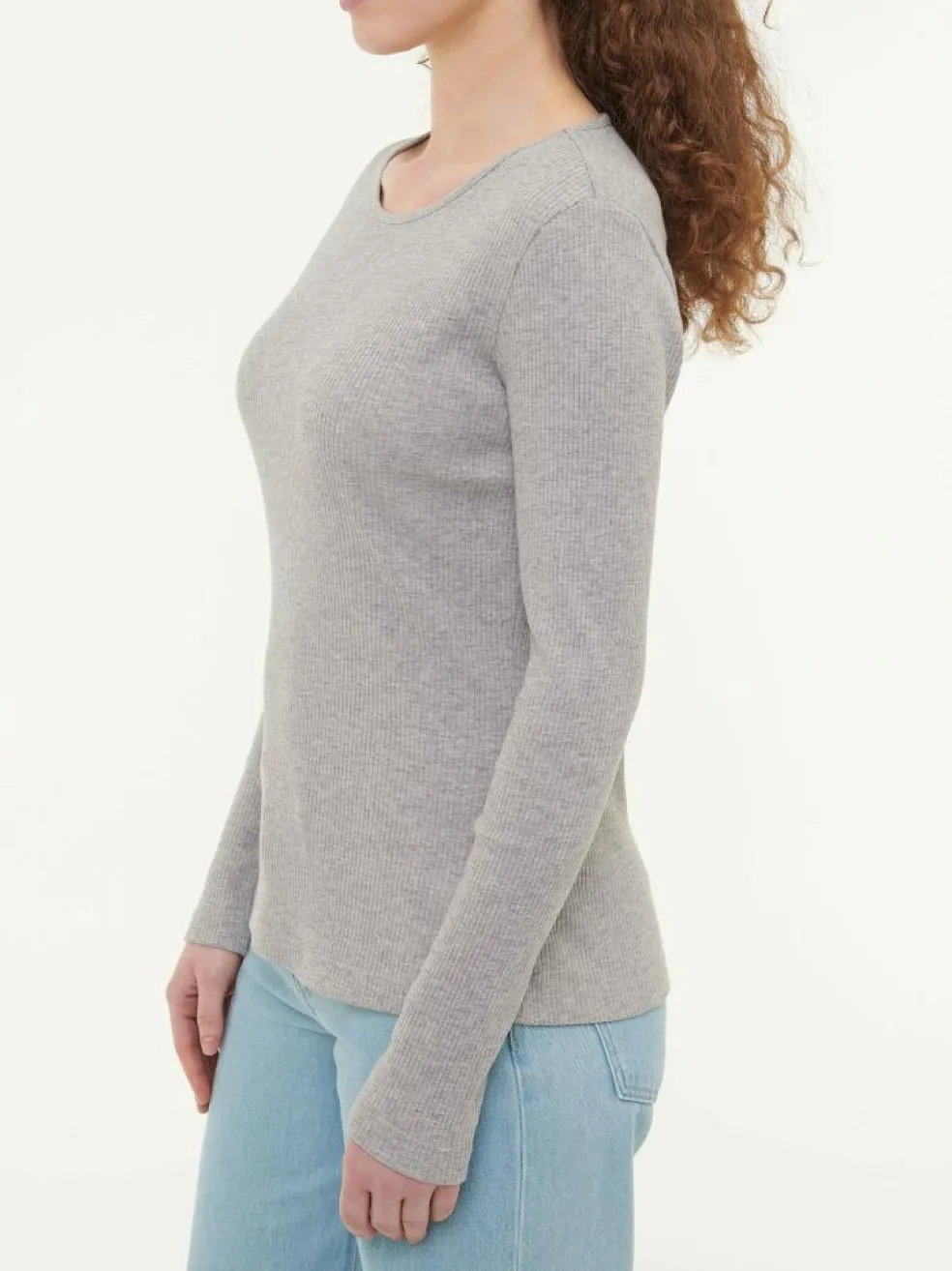 Langarmshirt aus Bio Baumwolle/Wolle, 04 grau melange, 38, GOTS