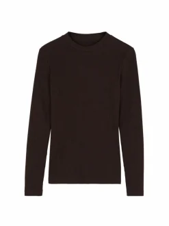 Langarmshirt aus Bio Baumwolle/Wolle, 61 chocolate melange, 38, GOTS