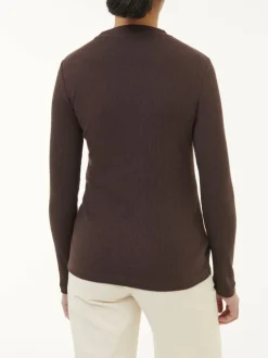 Langarmshirt aus Bio Baumwolle/Wolle, 61 chocolate melange, 38, GOTS