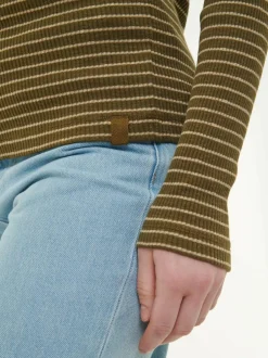 Langarmshirt aus Bio Baumwolle, 53 kaktus/light khaki ringel, S, GOTS