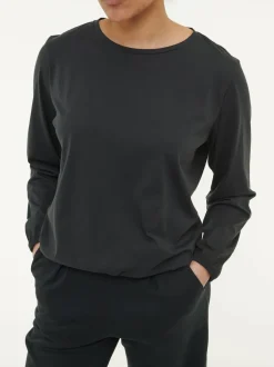 Langarmshirt aus Bio Baumwolle, 01 schwarz, S, GOTS