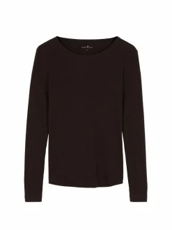 Langarmshirt aus Bio Baumwolle/Wolle, 61 chocolate melange, 38, GOTS