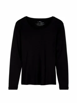 Langarmshirt aus Bio-Baumwolle, 01 schwarz, 38, GOTS