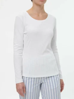 Langarmshirt aus Bio-Baumwolle, 11 weiss, 38, GOTS