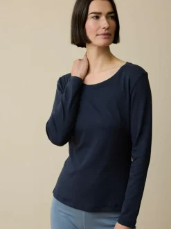 Langarmshirt aus Bio-Baumwolle, 81 mitternachtsblau, 38, GOTS