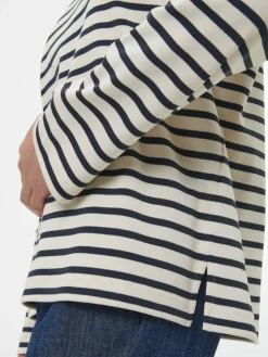 Langarmshirt aus Bio-Baumwolle, 55 navy/offwhite ringel, 38, GOTS