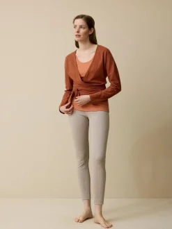 Langarm-Wickelshirt aus Bio Baumwolle/Hanf, 22 kastanie, 36, GOTS