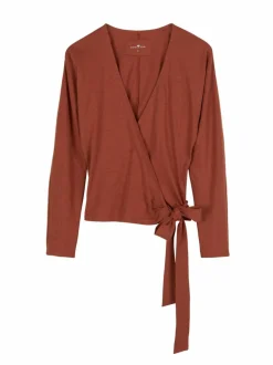 Langarm-Wickelshirt aus Bio Baumwolle/Hanf, 22 kastanie, 36, GOTS