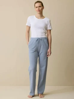 Lange Schlafhose aus Bio-Baumwolle, 89 meerblau-weiss ringel, S, GOTS