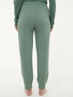 Lange Schlafhose aus Bio-Baumwolle, 96 eucalyptus/natur melange ringel, S, GOTS