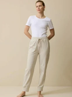 Lange Schlafhose aus Bio-Baumwolle, 14 natur melange, S, GOTS