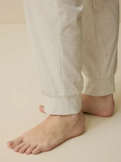 Lange Schlafhose aus Bio-Baumwolle, 14 natur melange, S, GOTS
