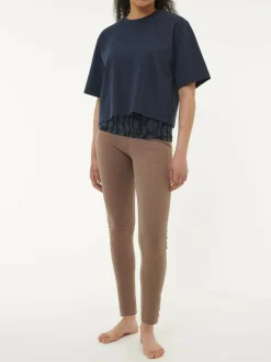 Legging aus Bio Baumwolle, 62 walnuss melange, 38, GOTS