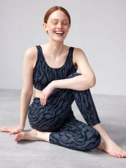 Legging aus Bio Baumwolle, 82 print mitternachtsblau, 38, GOTS