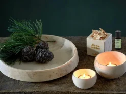 Lichtkugel klein aus Zirbenholz, handgedrechselt, H 5 cm, ø 8 cm, inkl. Glaseinsatz