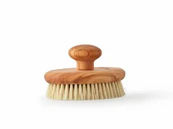 Massagebürste mit Halteknopf, ca. 12 x 8 cm, Olivenholz