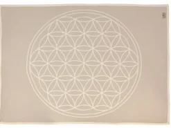 Meditationsdecke Blume des Lebens, natur/quarz, 150 x 200 cm, 100 % Baumwolle, GOTS