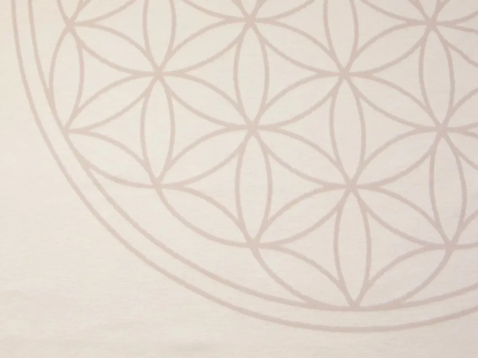 Meditationsdecke Blume des Lebens, natur/quarz, 150 x 200 cm, 100 % Baumwolle, GOTS