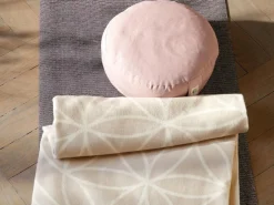 Meditationsdecke Blume des Lebens, natur/quarz, 150 x 200 cm, 100 % Baumwolle, GOTS