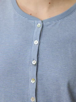 Nachthemd aus Bio-Baumwolle, 89 meerblau/weiß ringel, XS