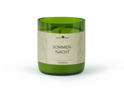 Natürliche Rapswachskerze SOMMERNACHT im rezyklierten Glas, Holzdocht, 325 ml, H 9,5 cm, ø 8,5 cm