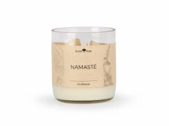 Natürliche Rapswachskerze NAMASTÉ im rezyklierten Glas, Baumwolldocht, 325 ml, H 9,5 cm, ø 8,5 cm