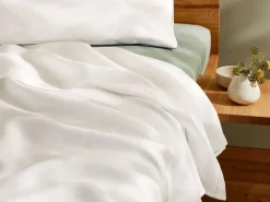 Oberleintuch EDINA, weiß, 140 x 220 cm, Reinleinen, GOTS