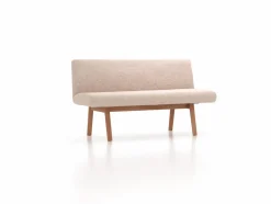Polsterbank Ketil, Sitzbreite 160cm, mit Bezug Wollstoff Stavang Haselnuss (65), Eiche