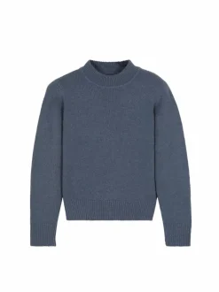 Pullover aus Alpakawolle, 37 stahlblau, M