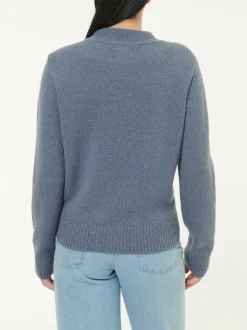 Pullover aus Alpakawolle, 37 stahlblau, M