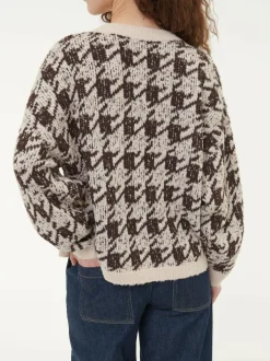 Pullover aus Alpakawolle, 09 hahnentritt chocolate, S