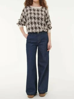 Pullover aus Alpakawolle, 09 hahnentritt chocolate, S