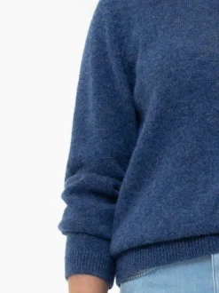 Pullover aus Alpakawolle, 05 blau melange, S