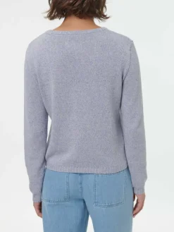 Pullover aus Bio-Baumwolle und Leinen, 84 blau/natur melange, S, GOTS