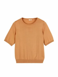 Pullover aus Bio-Baumwolle, 48 caramel, S, GOTS