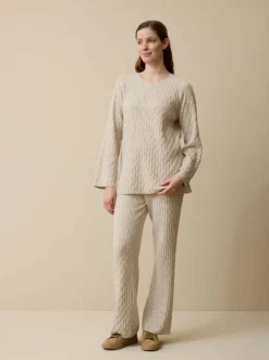 Pullover aus Bio-Baumwolle und Wolle, 44 sand melange, S, GOTS