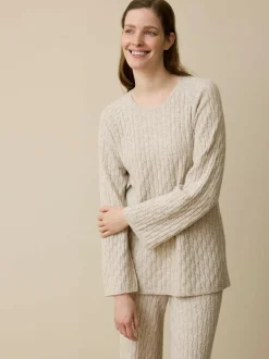 Pullover aus Bio-Baumwolle und Wolle, 44 sand melange, S, GOTS