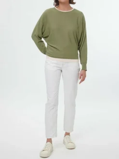 Pullover aus Bio-Baumwolle, 43 olivgrün, S, GOTS