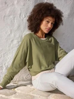 Pullover aus Bio-Baumwolle, 43 olivgrün, S, GOTS