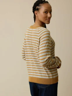 Pullover aus Bio-Baumwolle, 55 camel/grau melange ringel, L, GOTS