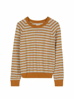 Pullover aus Bio-Baumwolle, 55 camel/grau melange ringel, L, GOTS