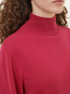 Pullover aus Bio-Baumwolle, 28 weinrot, S, GOTS