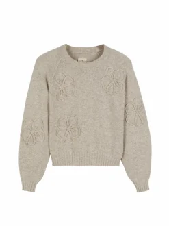 Pullover aus bio-Baumwolle und Wolle, 44 sand melange, S, GOTS