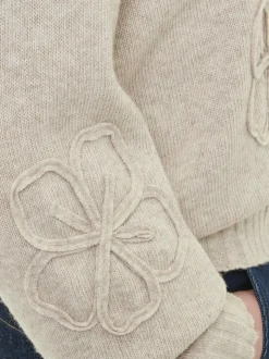 Pullover aus bio-Baumwolle und Wolle, 44 sand melange, S, GOTS