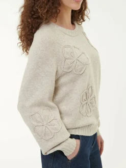 Pullover aus bio-Baumwolle und Wolle, 44 sand melange, S, GOTS