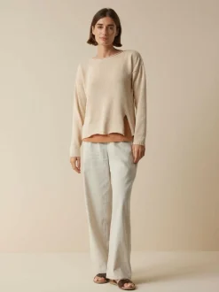 Pullover aus Bio-Baumwolle und Leinen, 60 natur mouliné, L, GOTS