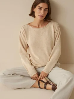 Pullover aus Bio-Baumwolle und Leinen, 60 natur mouliné, L, GOTS