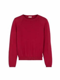 Pullover aus Bio-Baumwolle, 28 weinrot, S, GOTS